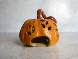 Pumpkin lantern made during a Beacons Pottery workshop