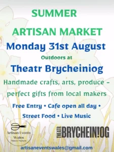 Summer Artisan Market at Theatr Brycheiniog poster for Monday 31 August