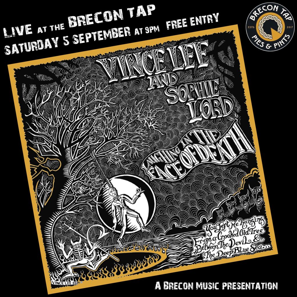 Illustrated poster for Vince Lee and Sophie Lord at The Brecon Tap on 5 September 2026