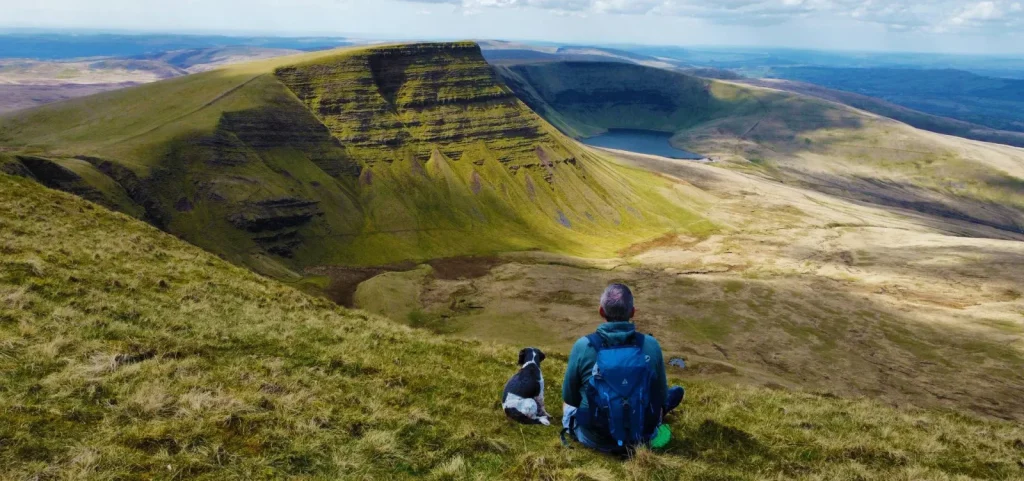 Walkers exploring the Brecon Beacons landscape
