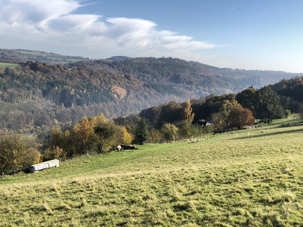 Autumn colours across the Lower Wye Valley near Chepstow