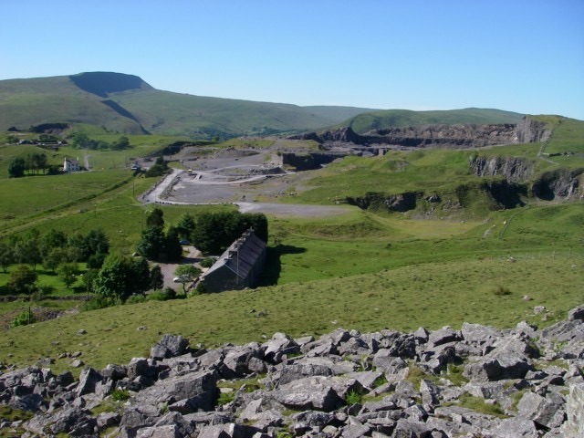 View across the former Penwyllt quarry landscape in Fforest Fawr UNESCO Global Geopark