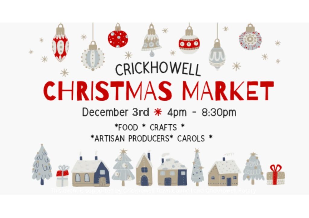 Crickhowell Christmas Market poster for 3 December 2026