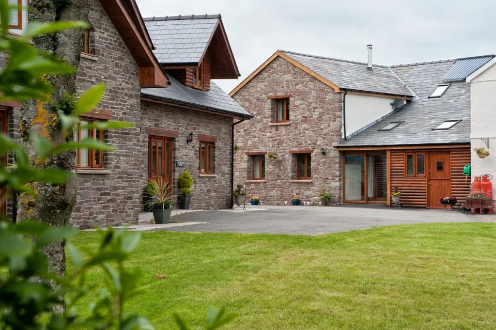 Characterful stone accommodation and lawn in the Dark Sky Collection