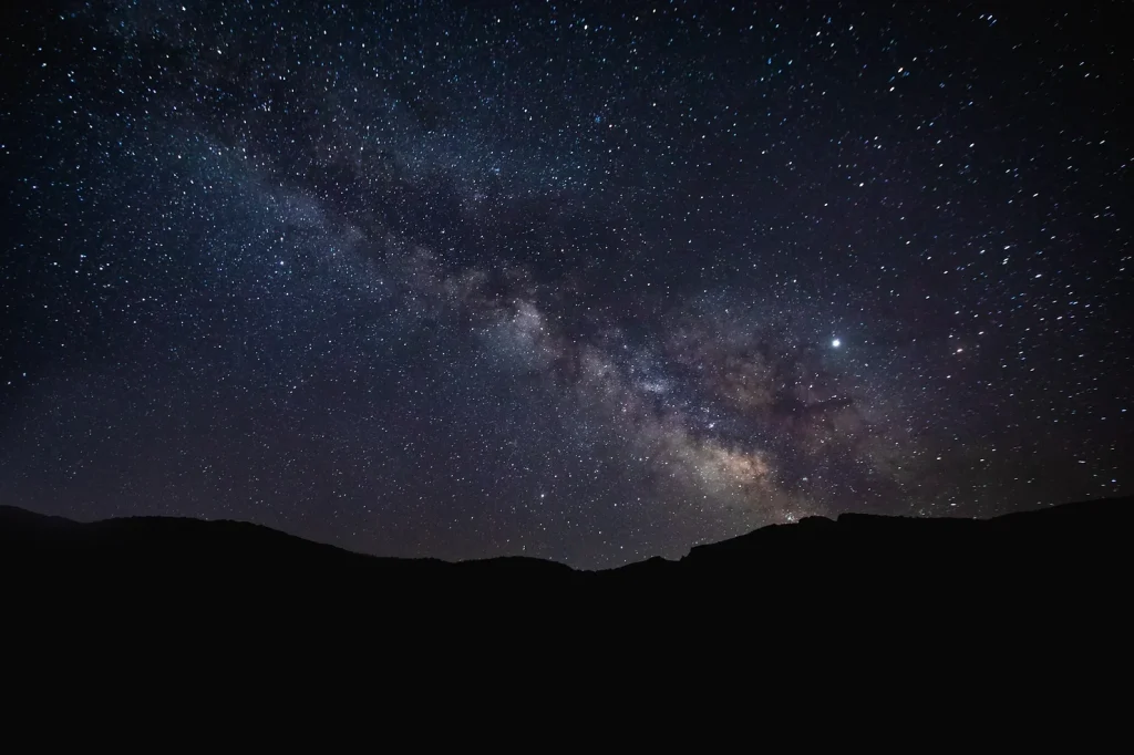 Milky Way above the hills surrounding the Dark Sky Collection