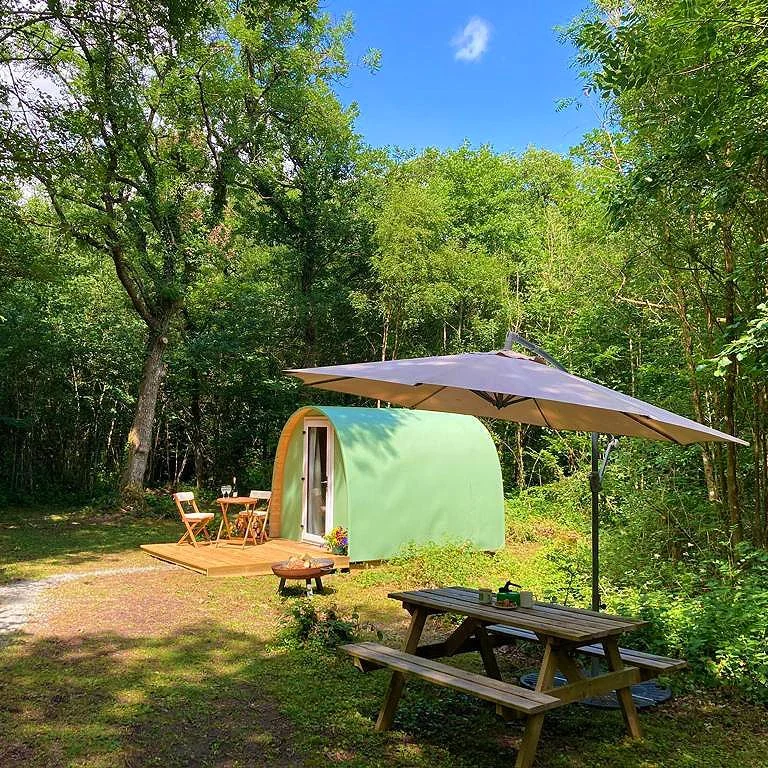 Snipe glamping pod in the woodland at Woodland Park Glamping near Brecon
