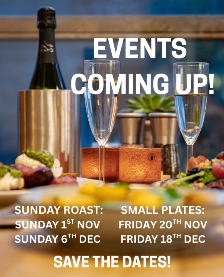 Trigg’s at the Mill events dates for Sunday roasts and small plates evenings in November and December