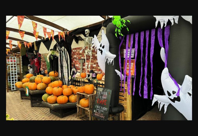 Spooky Halloween walkway at the Old Railway Line Garden Centre